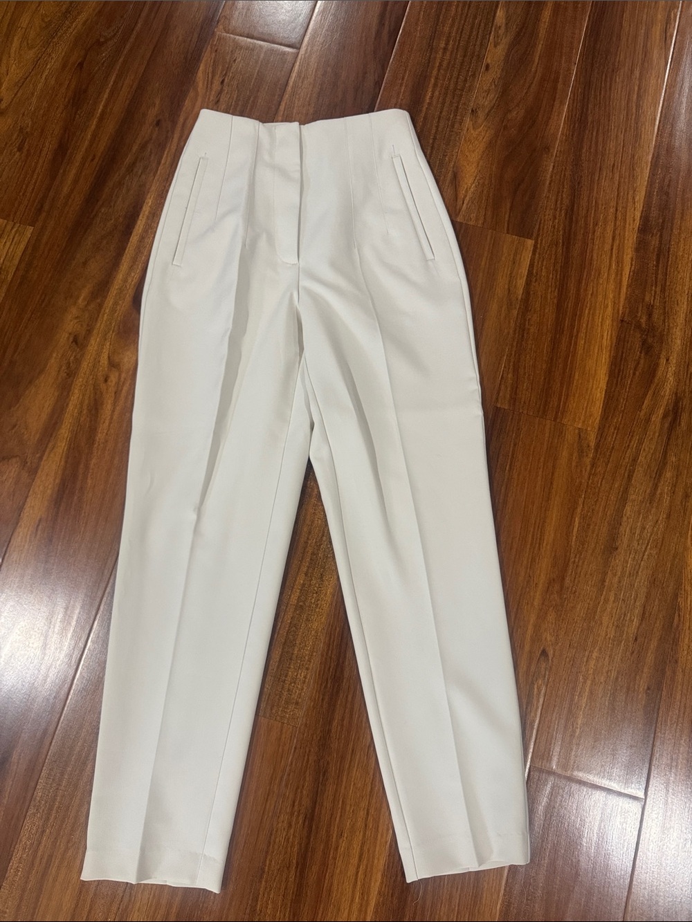 Women’s High-Waist Cream Tailored Trousers